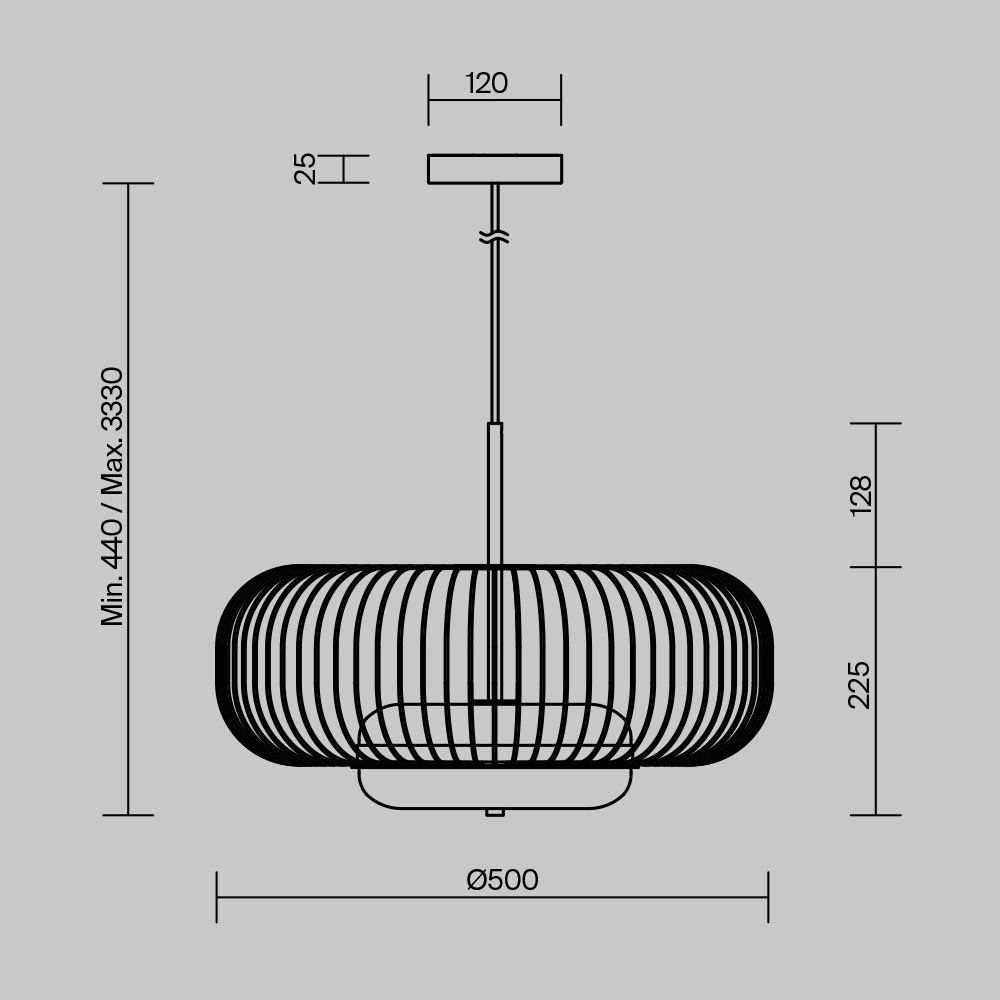 Pendul LED Levitation, 20W, lumina calda (3000K), alama, Maytoni - imagine 8