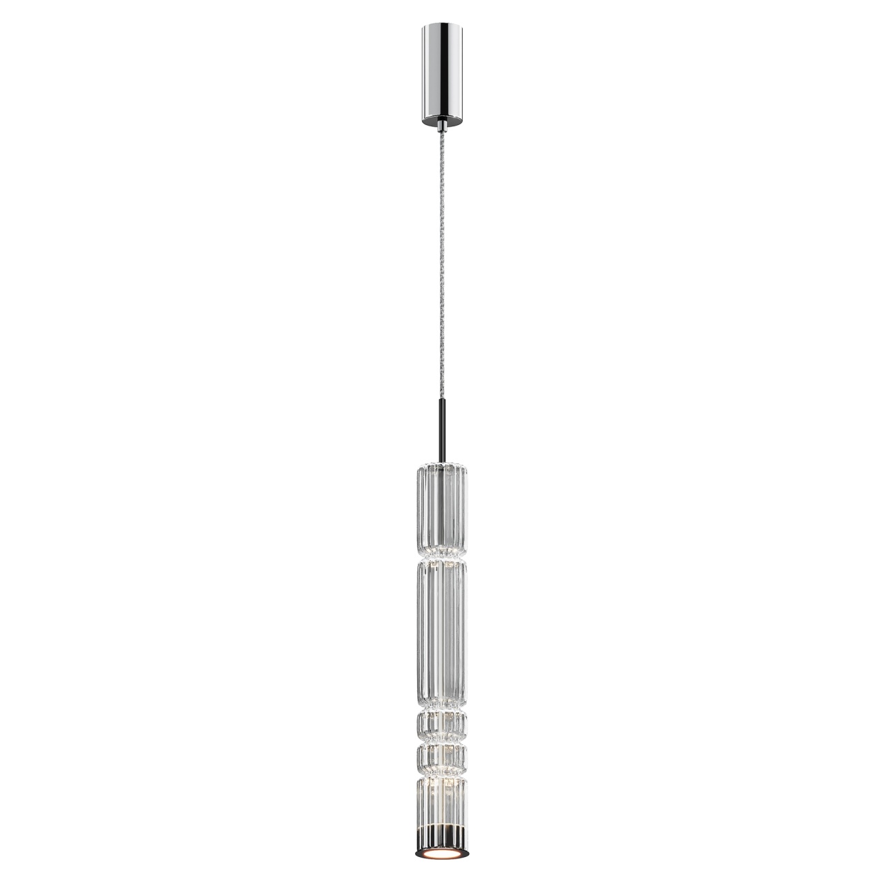 Pendul LED Ordo MOD272PL-L12CH3K, 8W, 920lm, lumina calda, IP20, crom+transparent, Maytoni