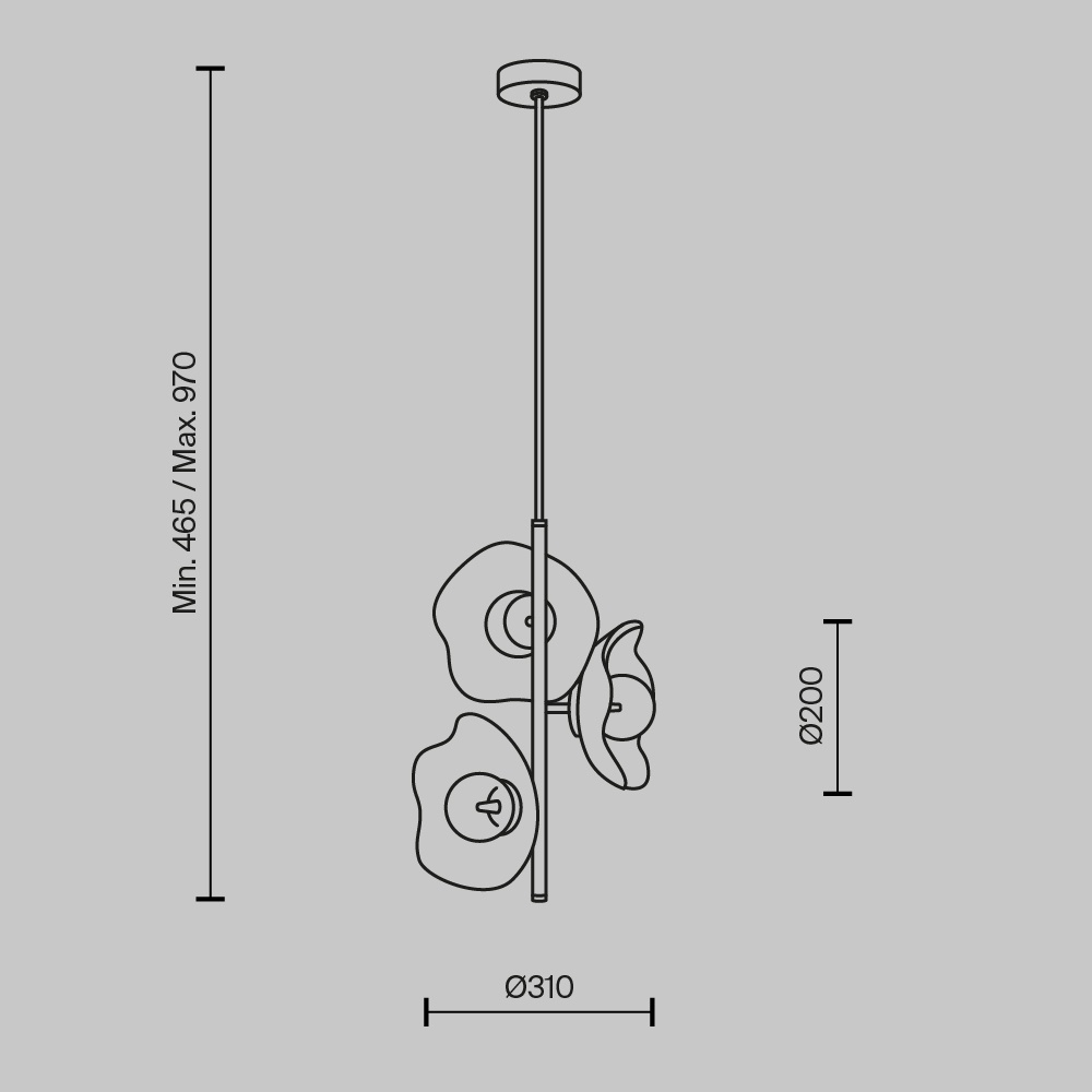 Pendul Miracle MOD207PL-03BS, 3xG9, aurie+alba, IP20, Maytoni