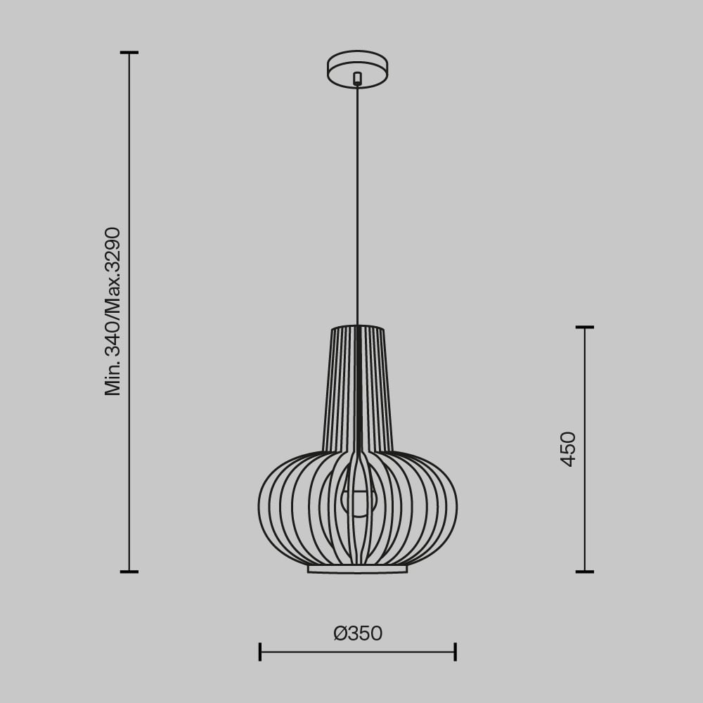 Pendul Roots MOD193PL-01W, 1xE27, negru+bej, IP20, Maytoni