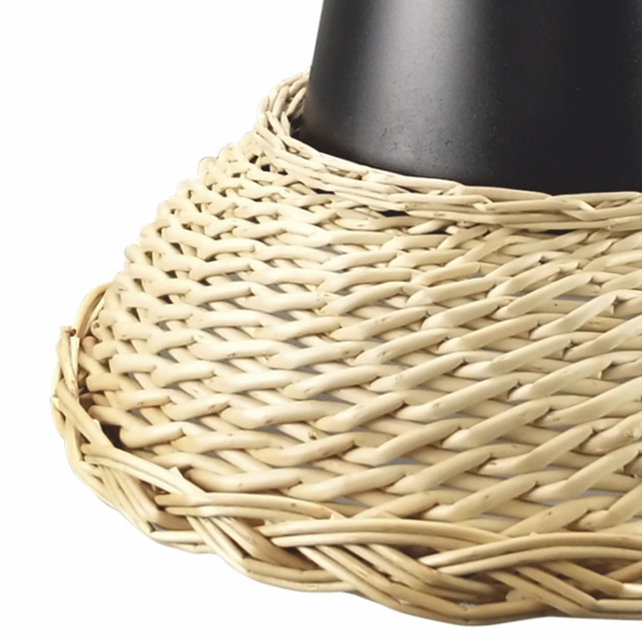 Pendul Wicker LY-3335, 1xE27, negru+natural, IP20, Klausen - 1 | YEO