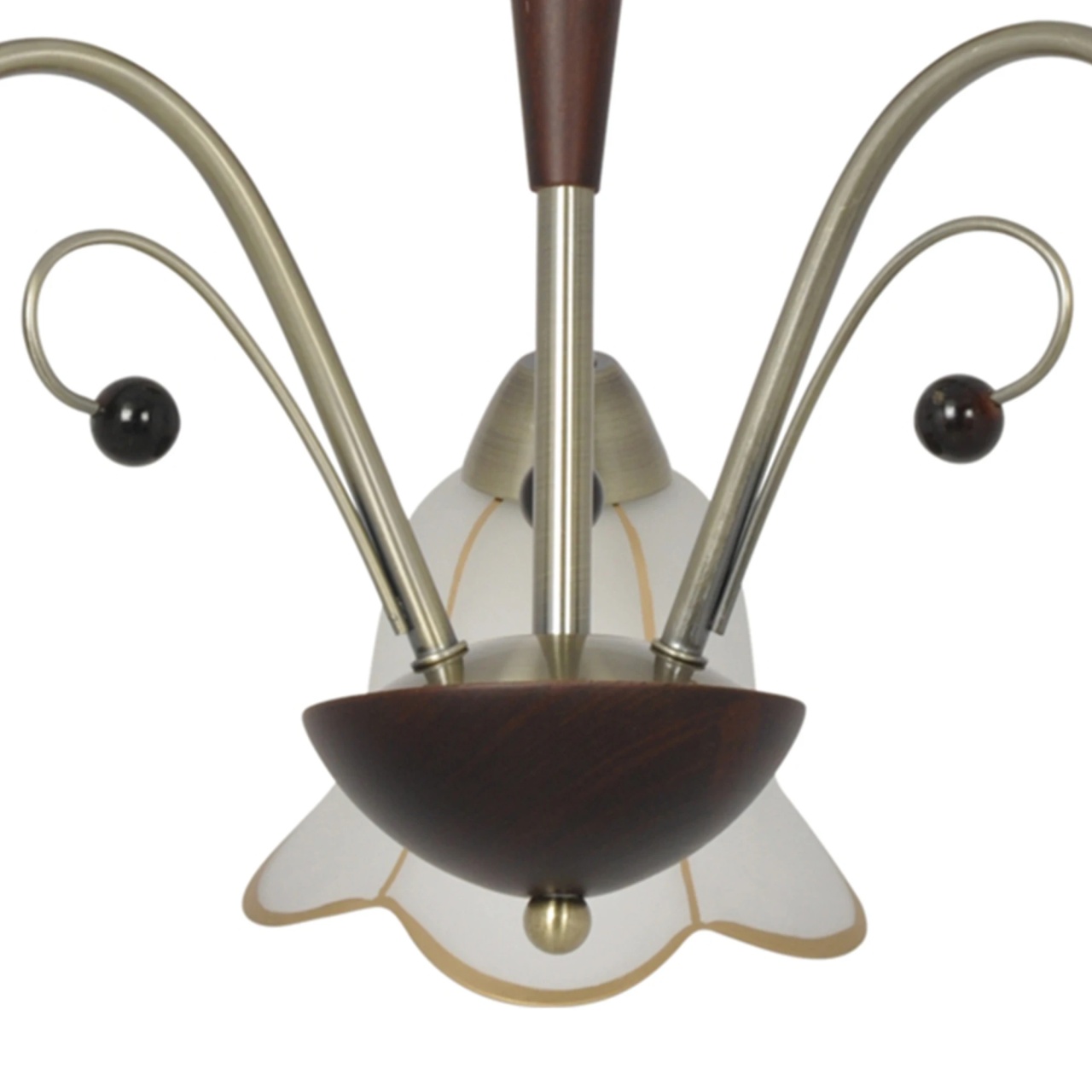 Plafoniera Giulia KL-7221, 3xE14, bronz satin + imitatie lemn + alb, stil clasic, Klausen - imagine 2