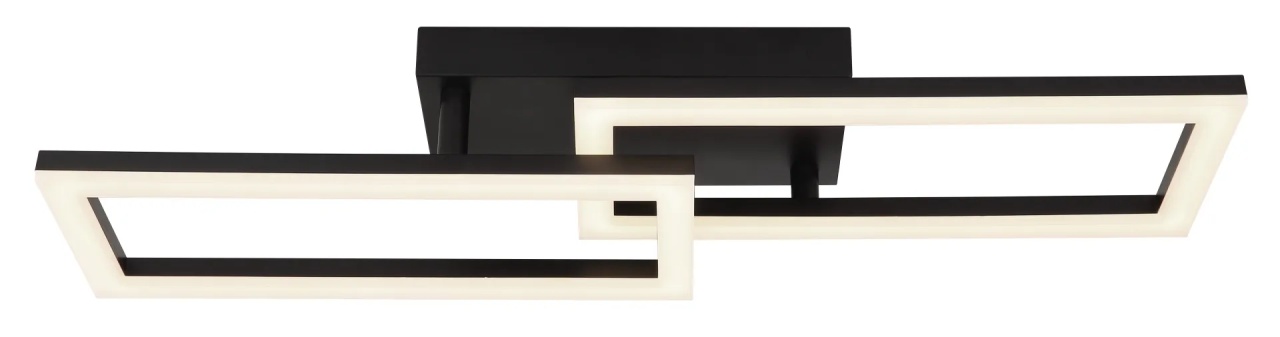 Plafoniera LED dreptunghiulara Sapena, 20W, 1450lm, lumina neutra(4000 K), IP20, negru/opal, Globo Lighting - 2 | YEO