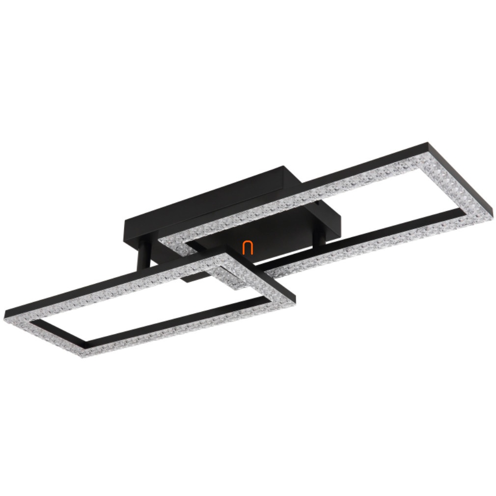 Plafoniera LED dreptunghiulara Sapena, 20W, 1640lm, lumina neutra (4000K), IP20, negru/opal/cristale, Globo Lighting - 1 | YEO