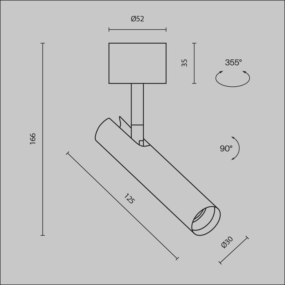 Plafoniera LED Focus T C141CL-L125-6W3K-W, 6W, 280lm, lumina calda, IP20, neagra, Maytoni