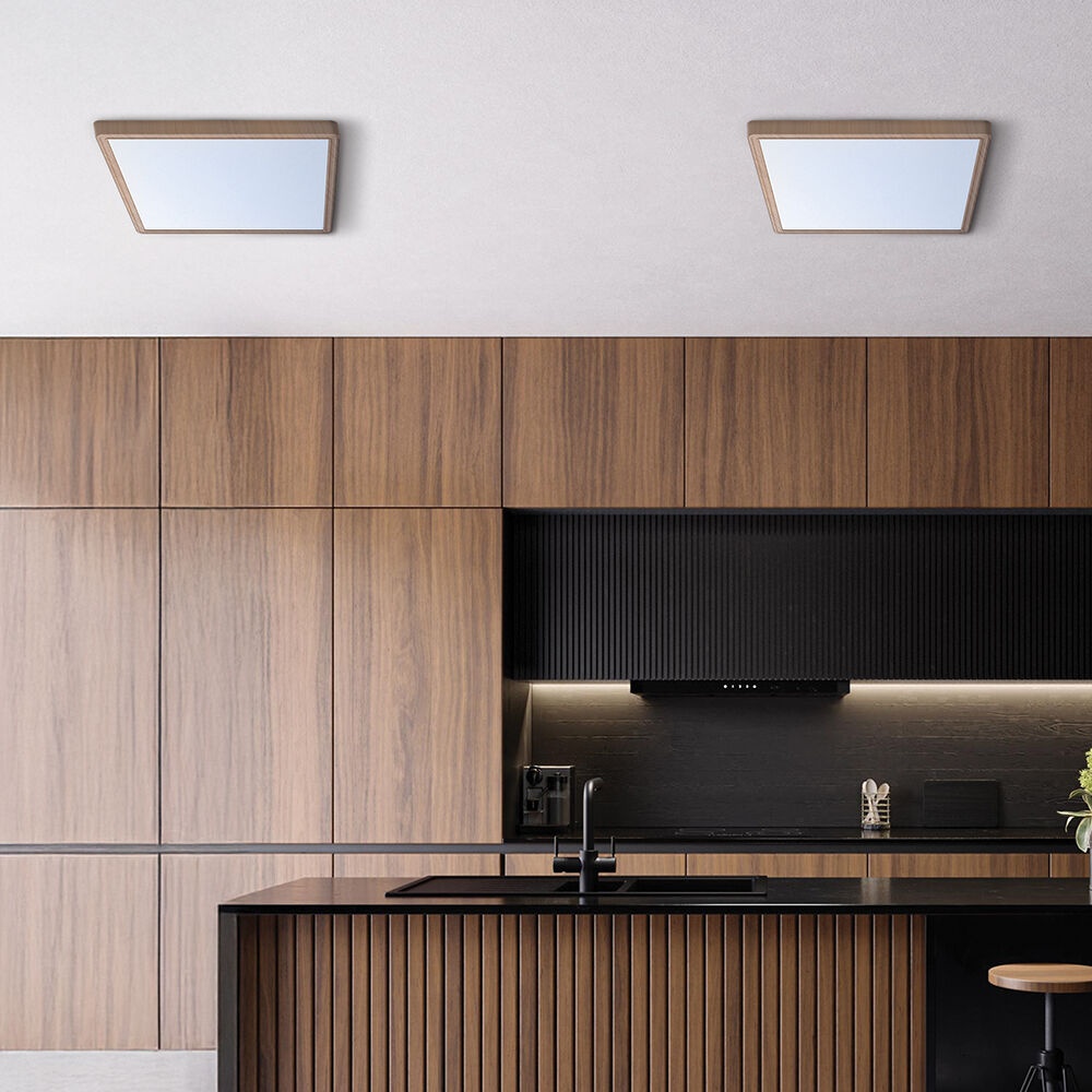 Plafoniera LED patrata Jade 20W, lumina calda/neutra/rece, finisaj lemn, IP40, Braytron - imagine 2