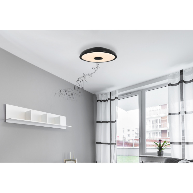 Plafoniera LED Raffy 41366B, cu telecomandă, 18W, 800lm, lumina calda+neutra+rece, IP20, neagra, Globo Lighting - 1 | YEO