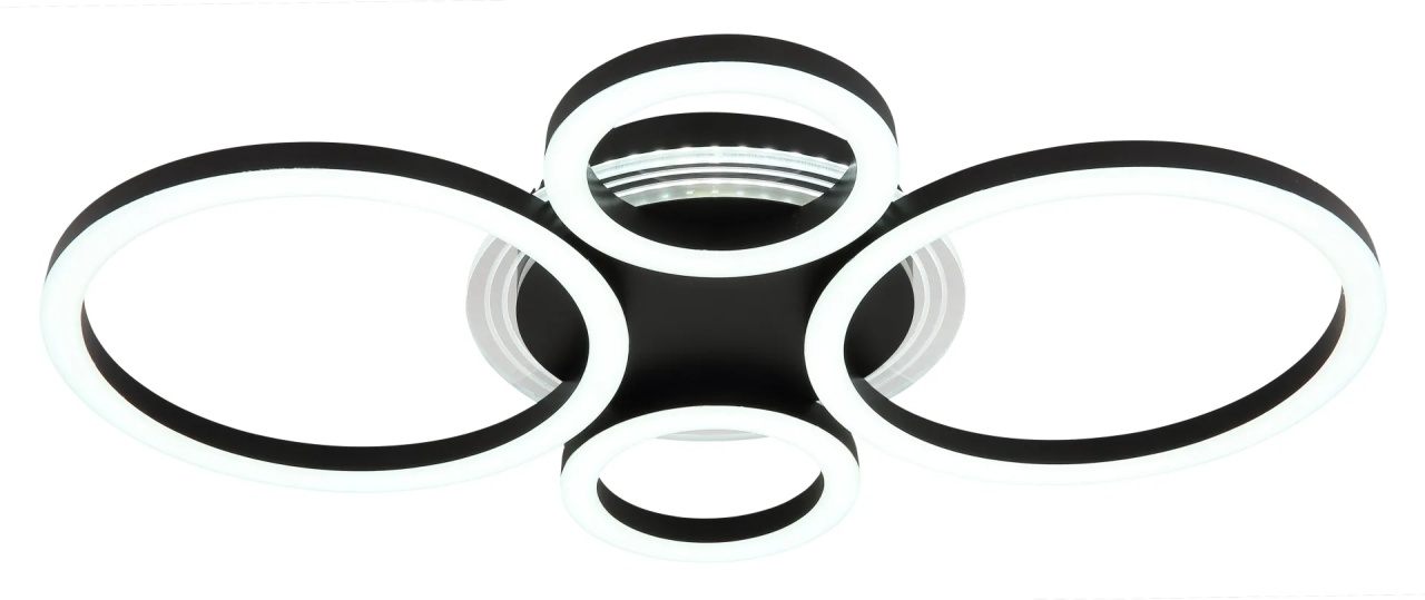 Plafoniera LED rotunda Globo Lighting 40W, 2500 lm, 3CCT (2700/4500/6500K), IP20, negru/opal - imagine 5