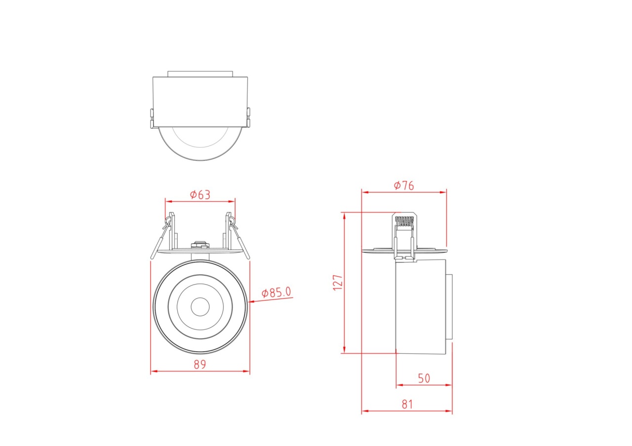 Plafoniera LED Treo C063CL-L12B4K, 12W, 1300lm, lumina neutra, IP20, neagra, Maytoni