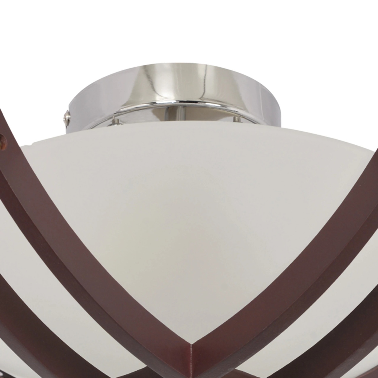 Plafoniera Nawar KL9100, 2xE27, wenge, alb si crom, design clasic, IP20 - imagine 4