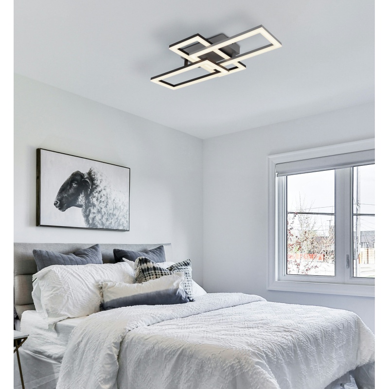 Plafoniera Sapena LED 24W, lumina neutra (4000 K), 1800lm, neagra mata+gri, Globo Lighting - imagine 5