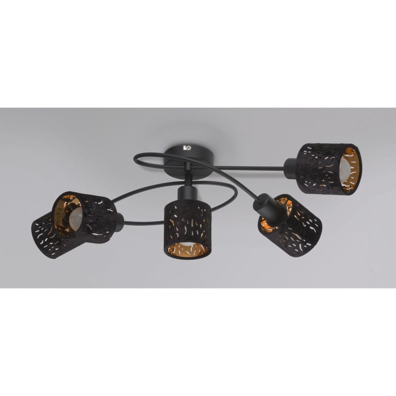 Plafoniera Troy 54121-5, 5xE14, neagra+crom+aurie, IP20, Globo Lighting