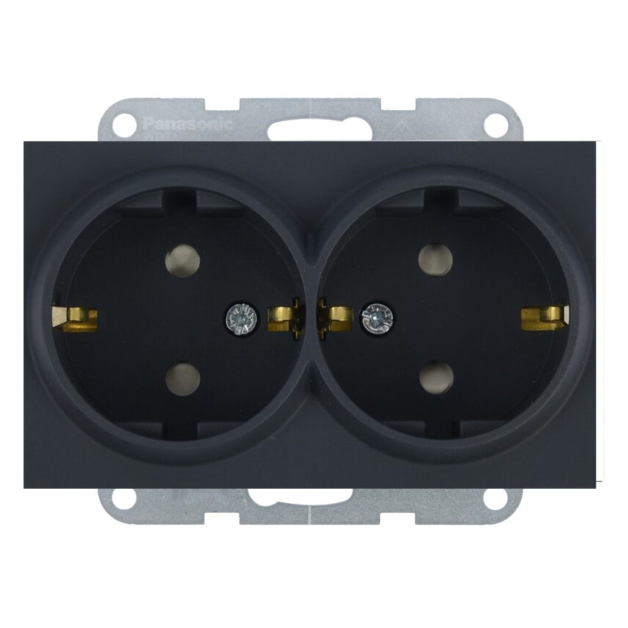 Priza dubla cu impamantare, protectie copii, 16A, IP20, Night, Panasonic Karre Plus 55 Soft Touch
