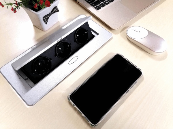 Priza incastrabila dreptunghiulara, 3 prize schuko, 1.8m, neagra - imagine 8