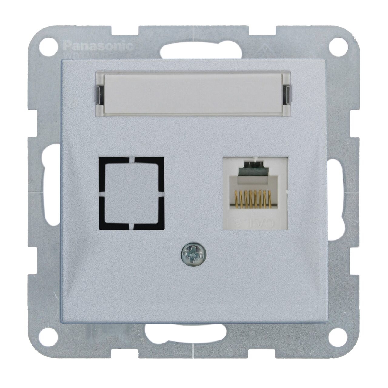 Priza internet cat 6, IP20, Argintiu, Panasonic Karre Plus 55