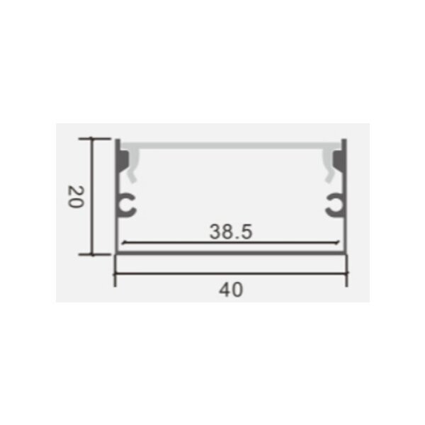 Profil aluminiu banda led, aplicat, XL, 2 metri, Optonica - 1 | YEO