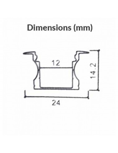 Profil aluminiu incastrat 2 metri, adanc, V-TAC