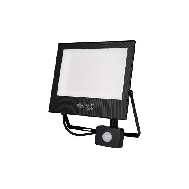 Proiector LED Tiga2, 100W, 8000 lm, lumina neutra (4500 K), senzor infrarosu, IP65, negru, Masterled