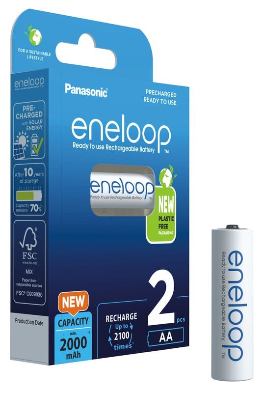 Set 2 acumulatori R6 AA Panasonic Eneloop, capacitate 2000mAh - 1 | YEO