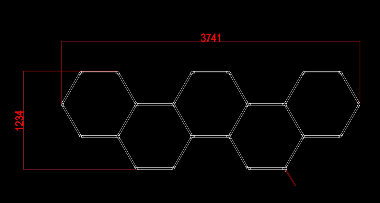 Sistem LED Honeycomb, model zigzag, 5 hexagoane, 203W, lumina rece (6000K), Optonica - imagine 3