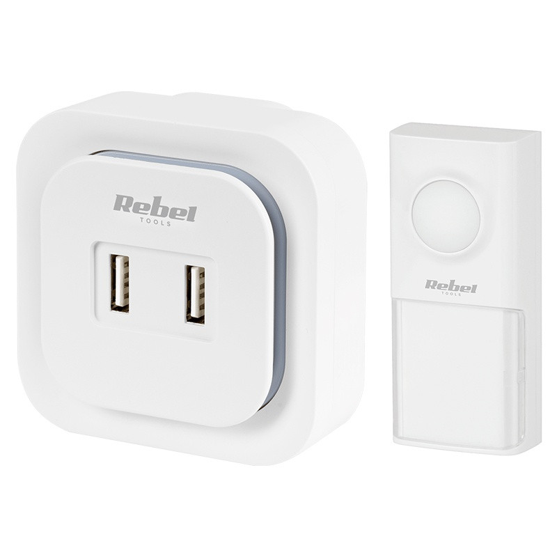 Sonerie wireless, pana la 100m, 2 USB, alimentare la priza, Rebel