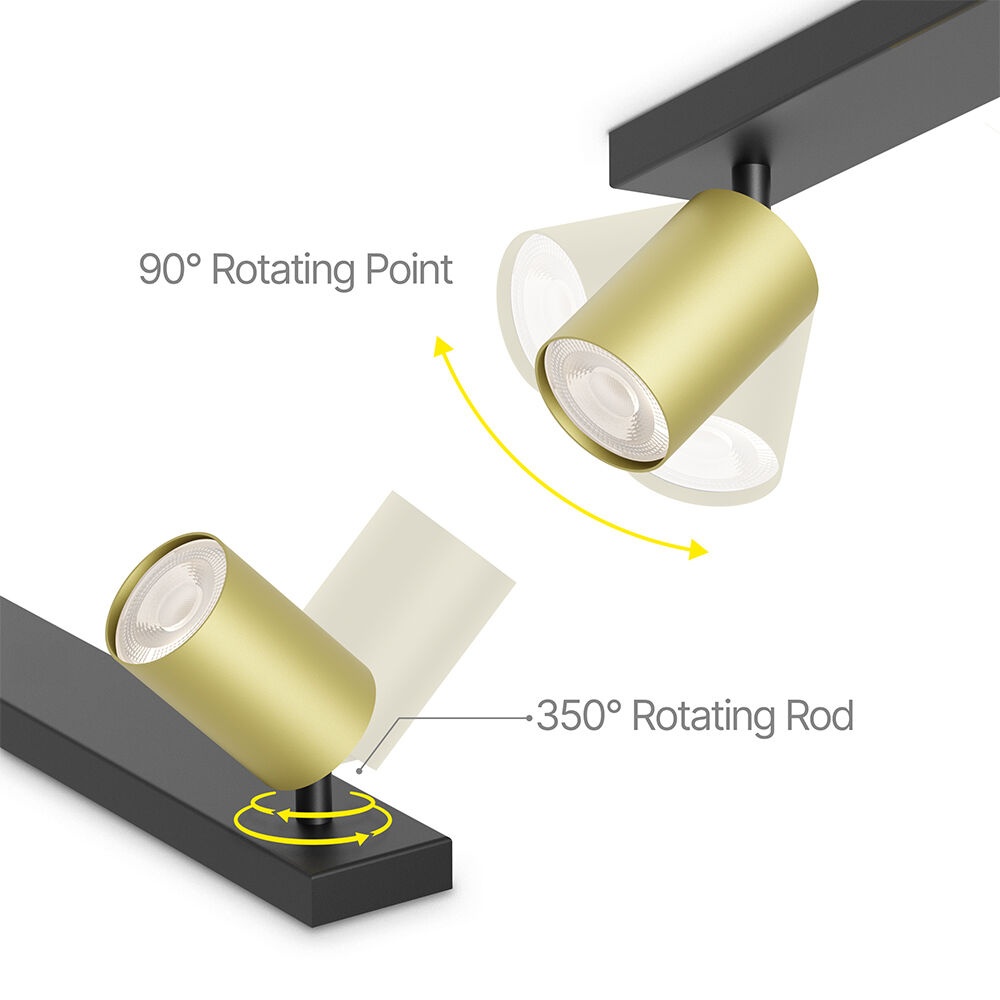 Spot aplicat GU10 patrat Beta, aluminiu, auriu, IP20, Braytron - imagine 3