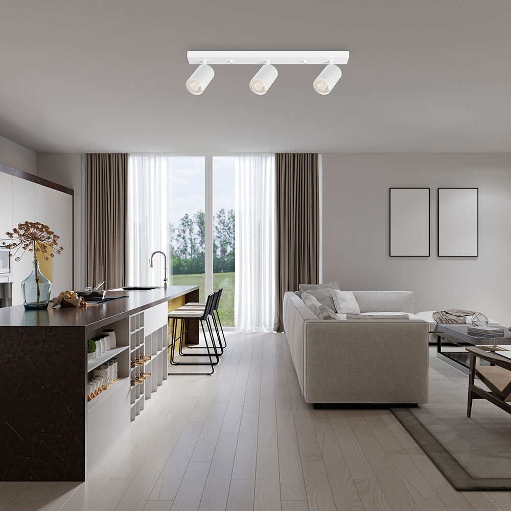 Spot aplicat GU10 triplu Beta, aluminiu, alb, IP20, Braytron - imagine 2