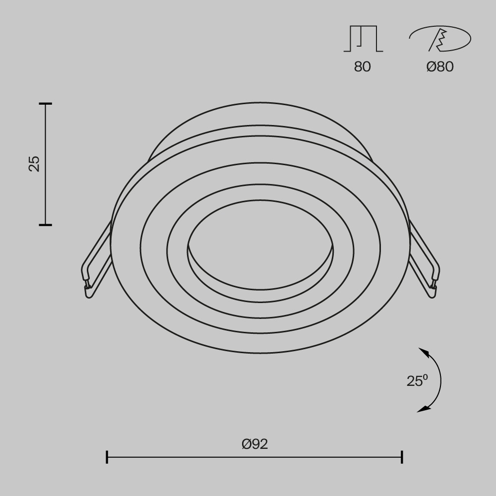 Spot Atom DL023-2-01B, incastrat, 1xGU10, negru, IP20, Maytoni