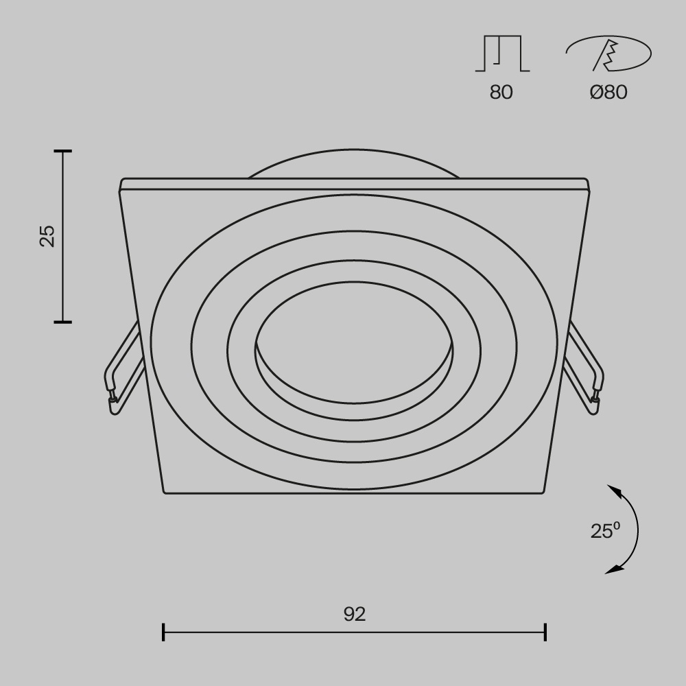 Spot Atom DL024-2-01B, incastrat, 1xGU10, negru, IP20, Maytoni