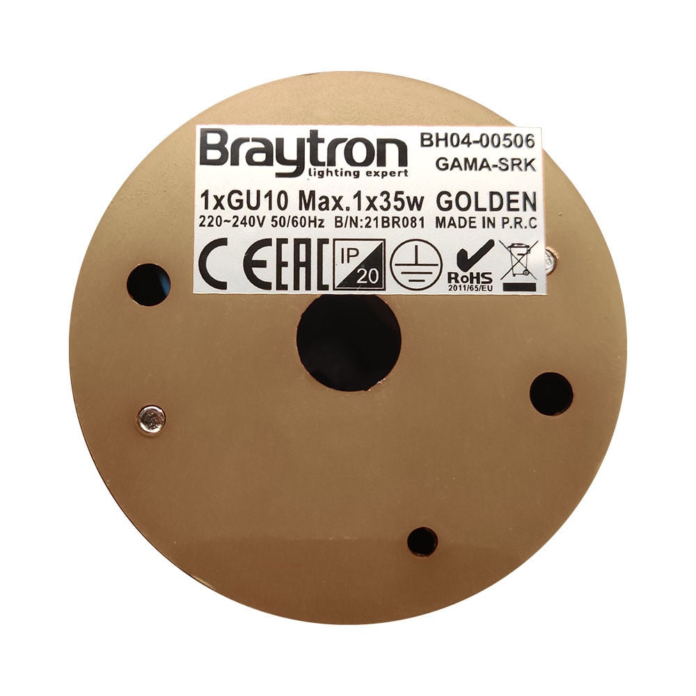 Spot Gama BH04-00506, 1xGU10, auriu, IP20, Braytron - 2 | YEO