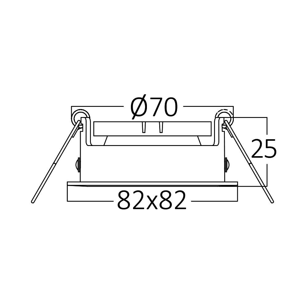 Spot incastrat GU10 patrat, aluminiu, negru, IP20, Braytron