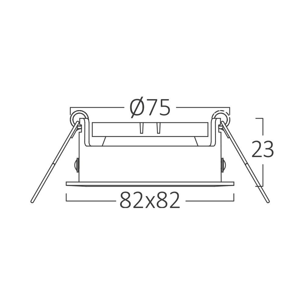 Spot incastrat GU10 patrat Mitto, aluminiu, nichel, IP20, Braytron