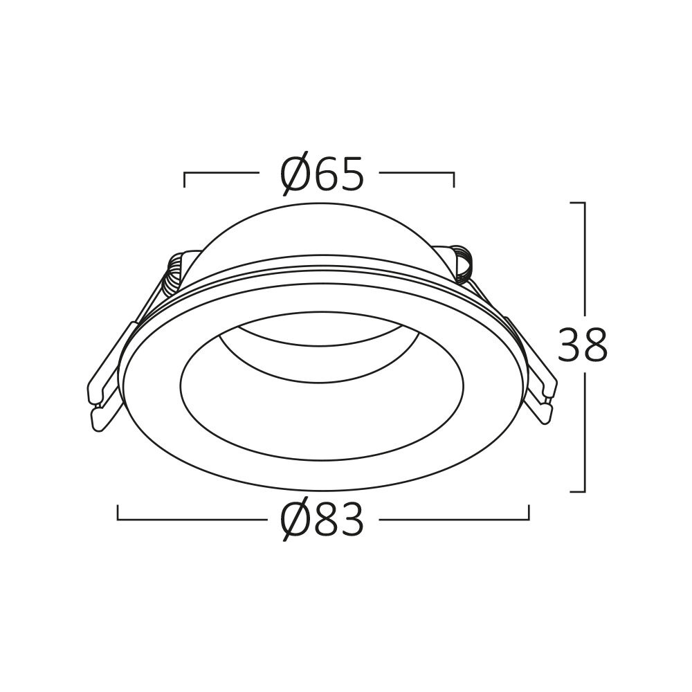 Spot incastrat GU10 rotund Tetra, aluminiu, negru, IP54, Braytron