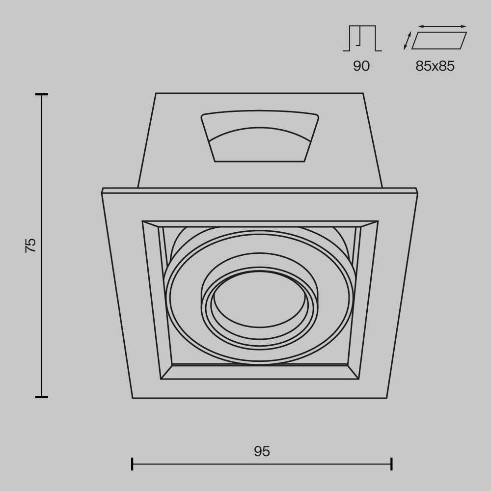 Spot LED 10W Incastrat, Maytoni, 650lm, Lumina Calda (3000K), Negru