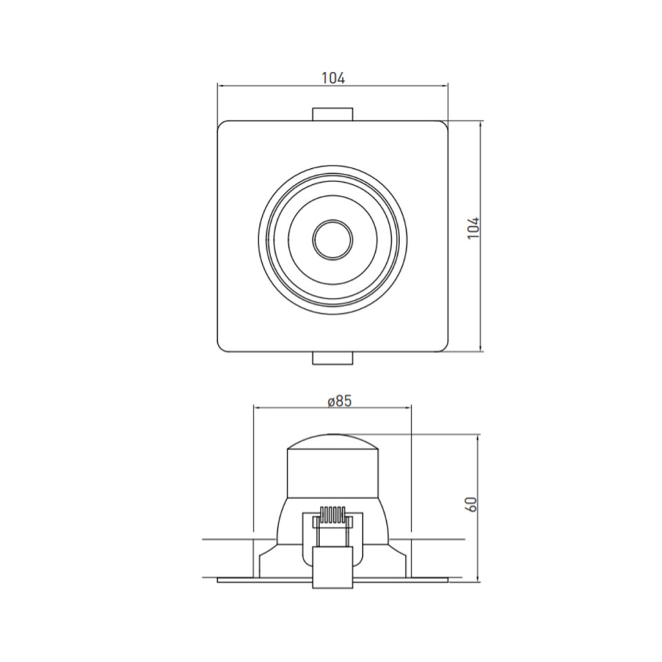 Spot LED 10W Incastrat, Patrat, Orientabil, GTV, 800lm, Lumina Calda (3000K), Alb