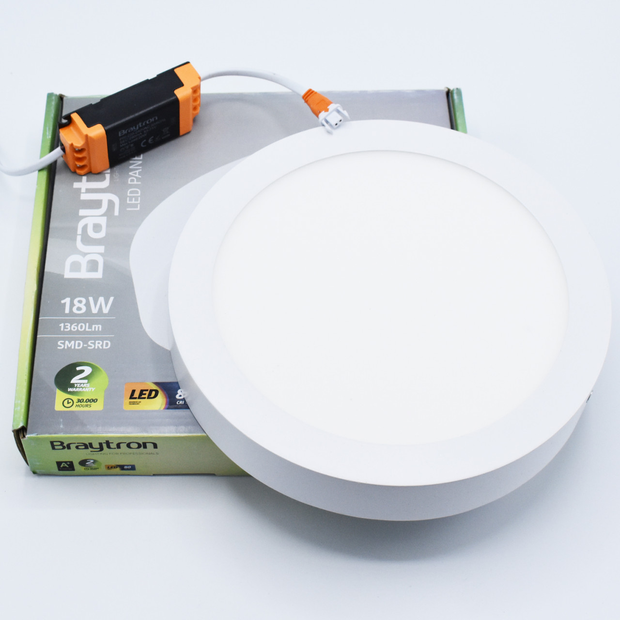 Spot LED 18W Aplicat, Rotund, Braytron, 1360lm, Lumina Neutra (4200K), Alb - 1 | YEO