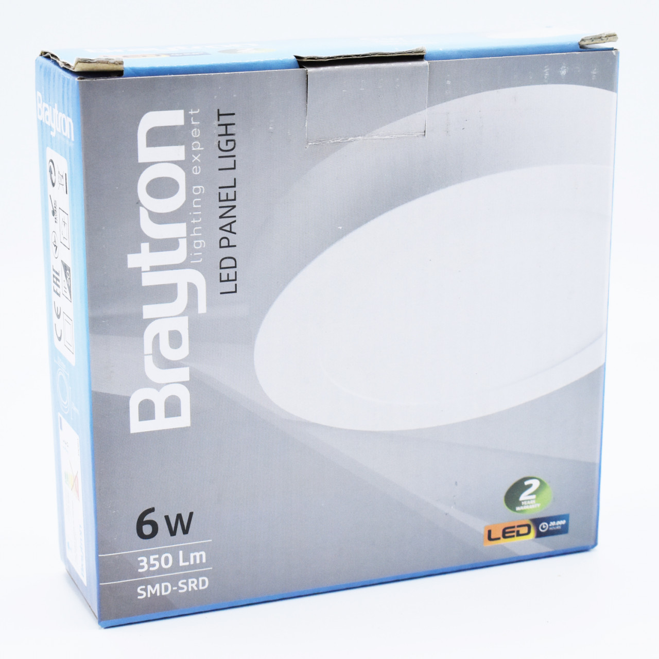 Spot LED 6W Aplicat, Rotund, Braytraon, 350lm, Lumina Calda (3000K), Alb