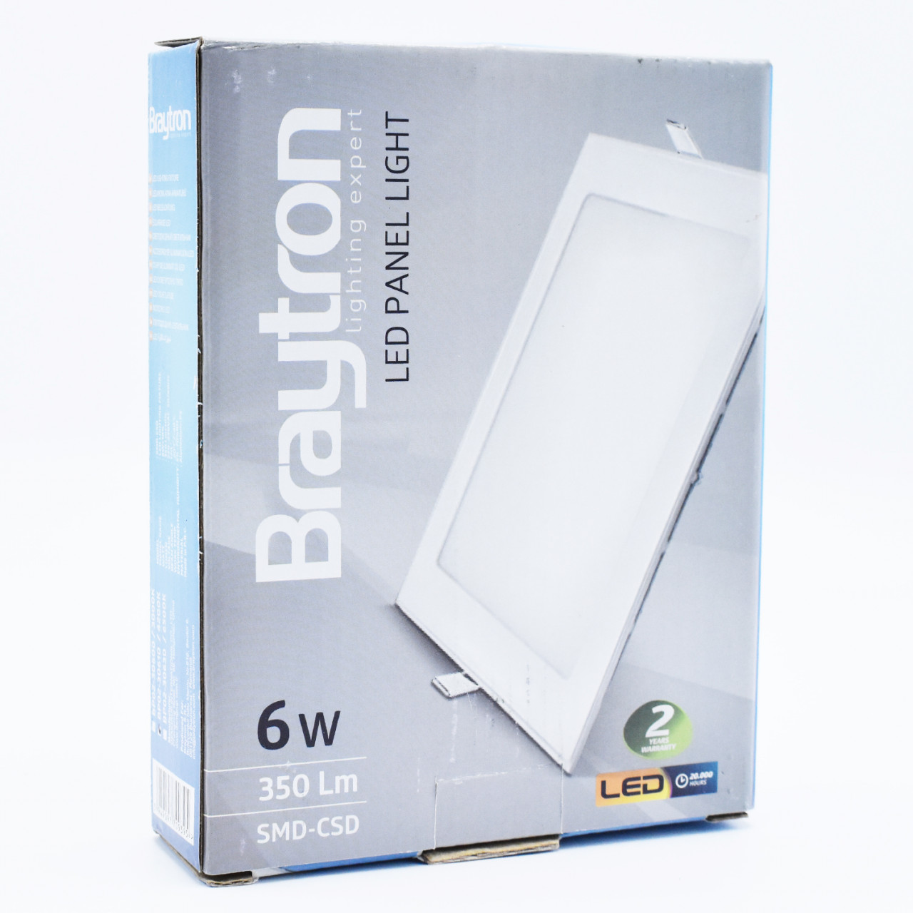 Spot LED BP02-30610, patrat, incastrat, 6W, 350lm, lumina neutra, IP20, alb, Braytron