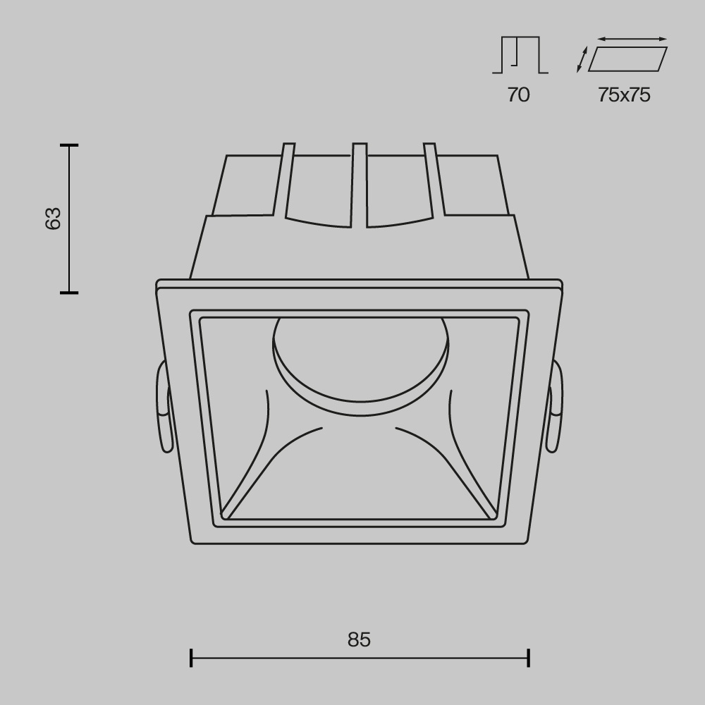 Spot LED incastrat Maytoni DL043-01-15W3K-SQ-W, 15W, 1150lm, 3000K, IP20, alb