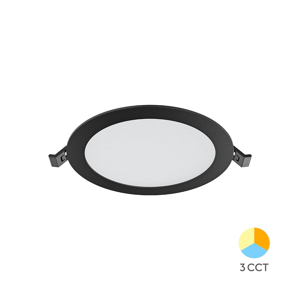 Spot LED Rotund, Incastrat, 12W, 1120lm, 3 in 1, Negru