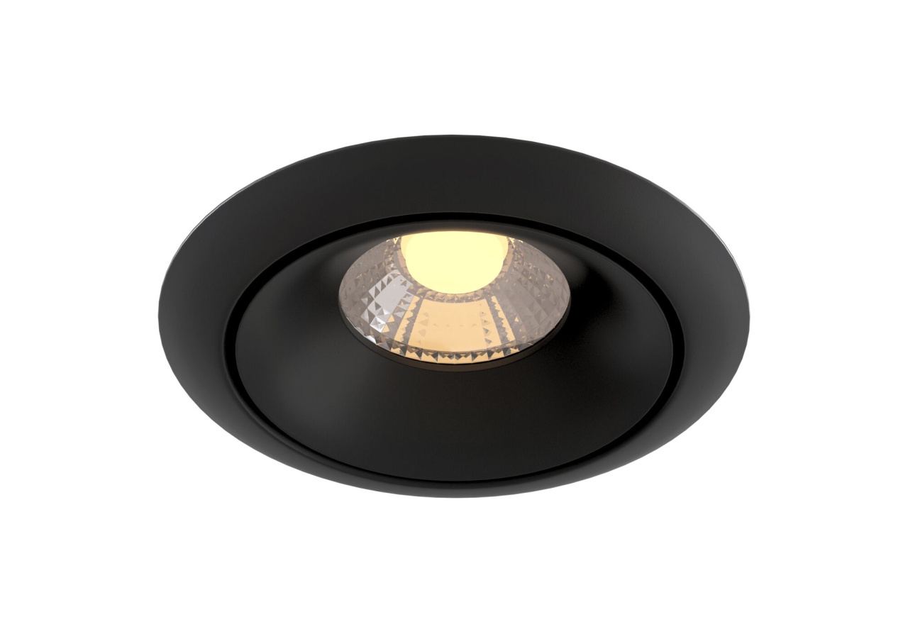 Spot LED Yin DL031-2-L8B, incastrat, 8W, 650lm, lumina calda, IP20, negru, Maytoni