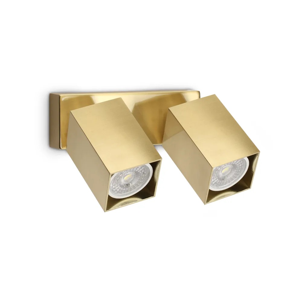 Spot linear Dynamite patrat 2xGU10, auriu, Ideal Lux