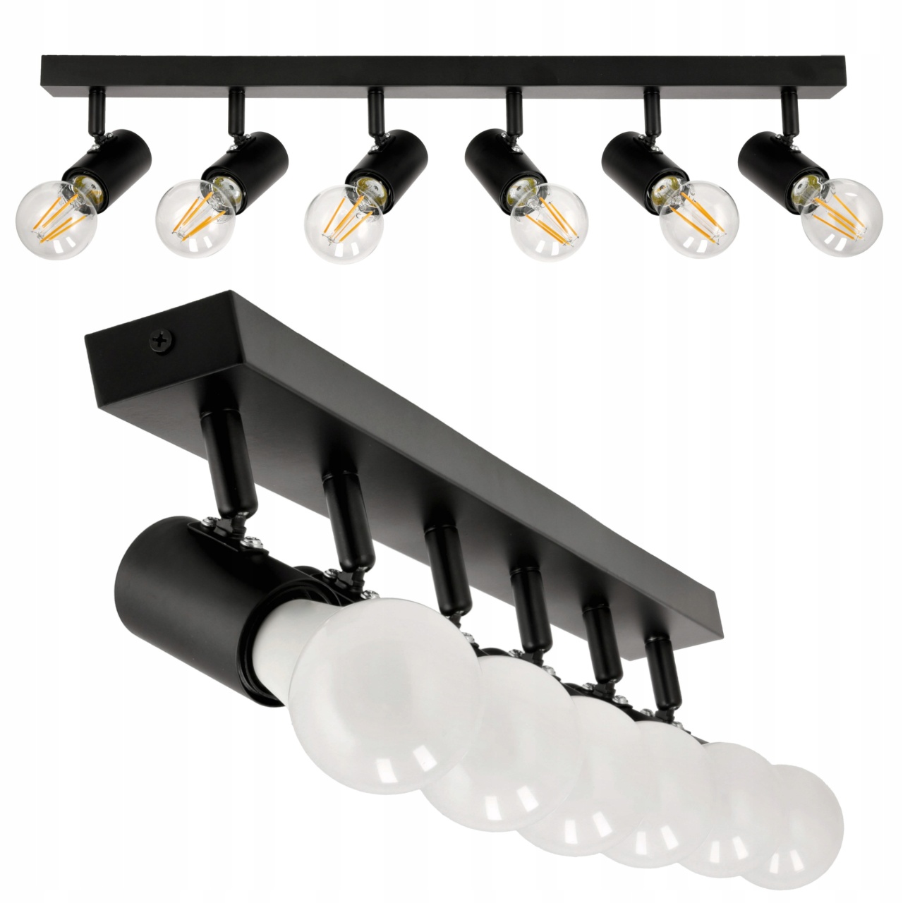 Spot plafon VIKI Kobi, 6×E27, negru mat, aluminiu, design modern - 2 | YEO