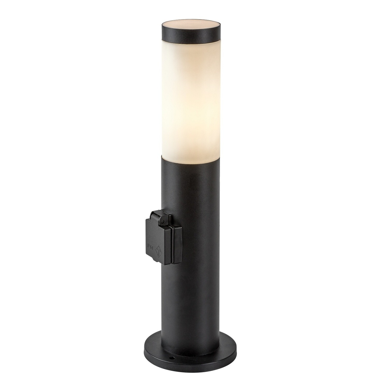 Stalp exterior Black Torch cu priza integrata, 1xE27, IP44, negru, Rabalux - Imagine 2