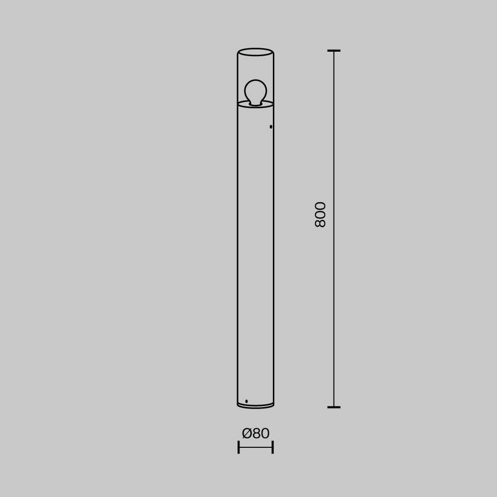 Stalp pentru exterior Amas O432FL-01GF1, 1xE27, grafit, IP54, Maytoni