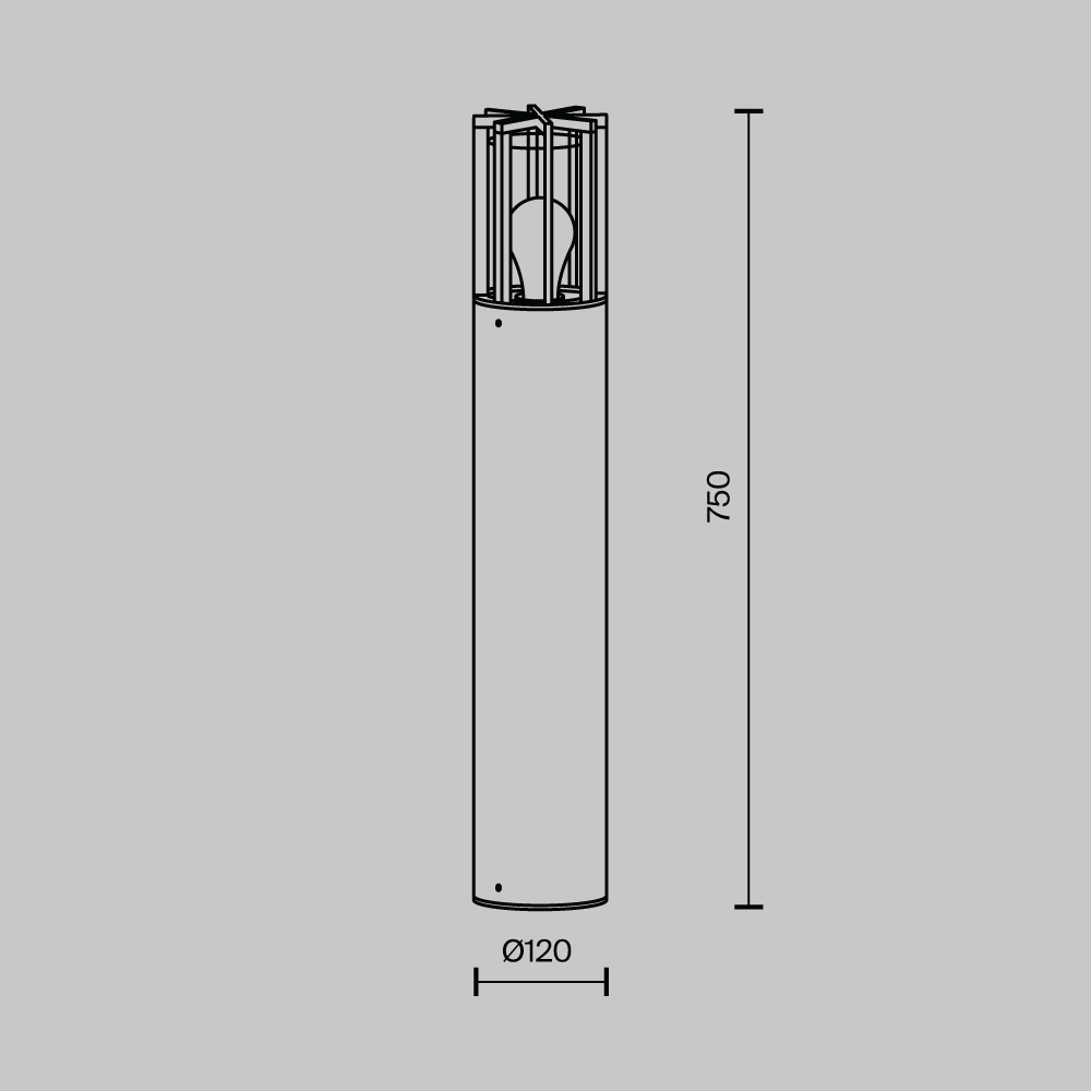 Stalp pentru exterior Barrel O453FL-01GF, 1xE27, grafit, IP54, Maytoni