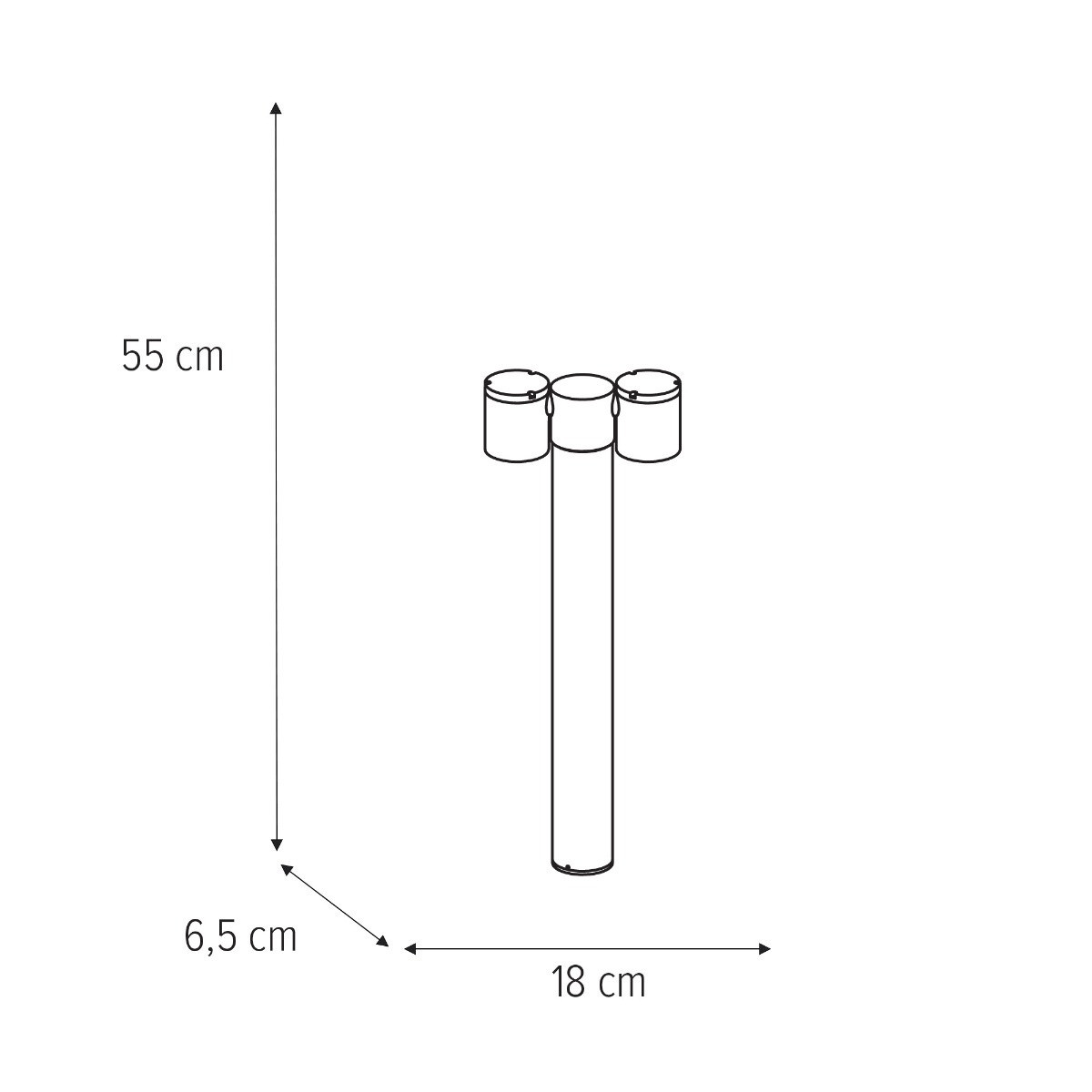 Stalp pentru exterior Riad, 2 becuri, dulie GU10, negru, sticla, Klausen - 3 | YEO