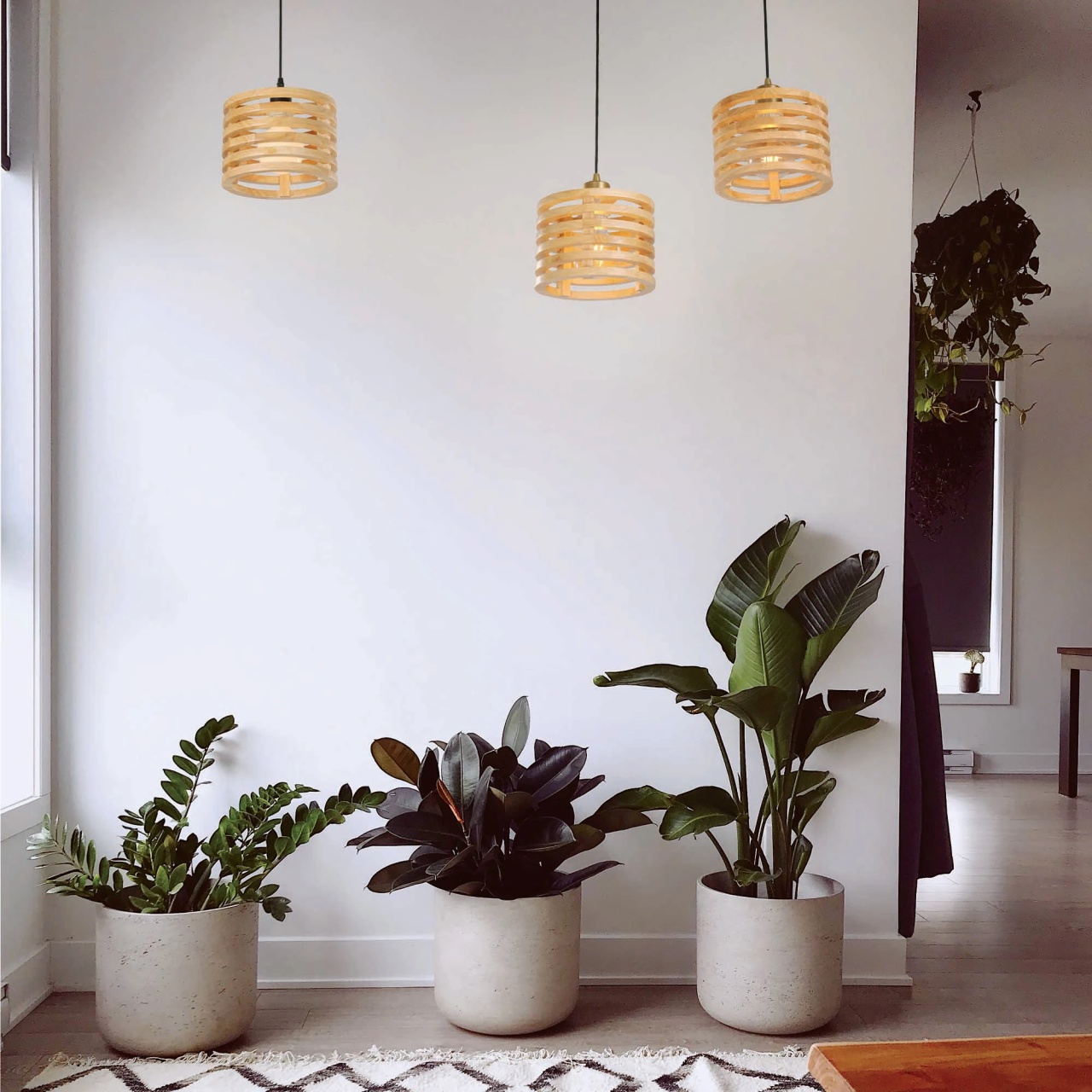 Suspensie Corvus KL6710, 2xE27, lemn natur + negru, metal + lemn, stil vintage industrial, Klausen - imagine 4