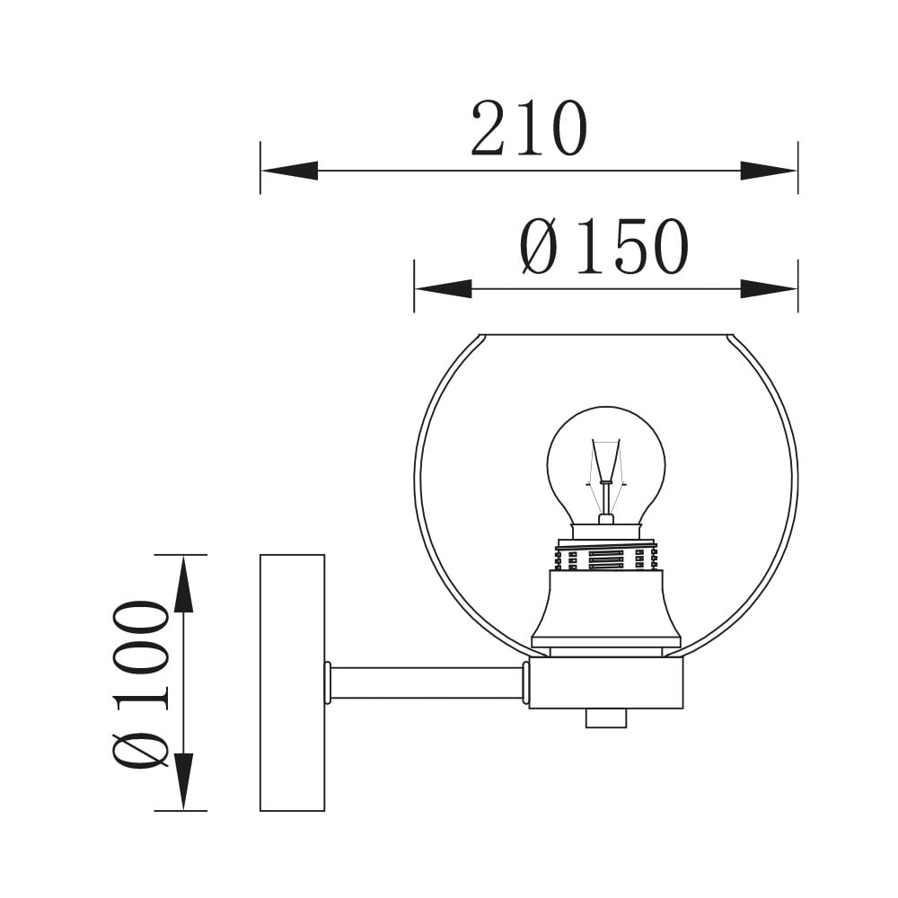 Aplica Braytron BR-BV01-00053, 1xE27, fumuriu+negru