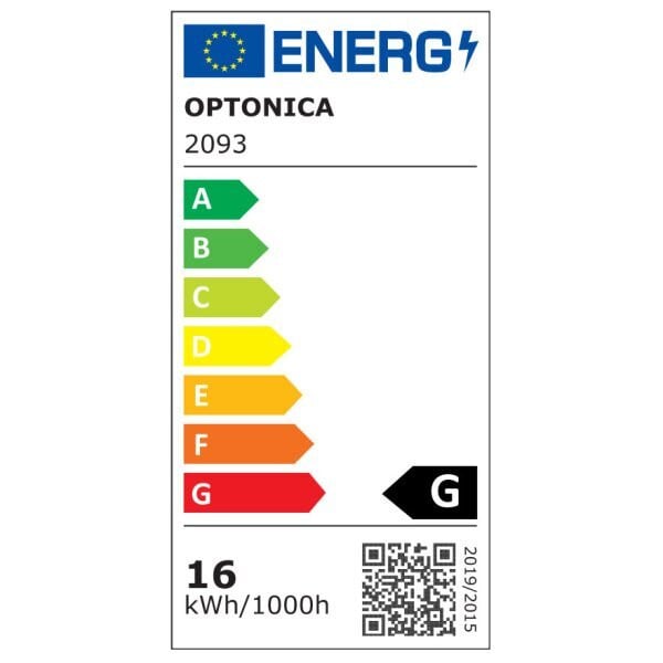 Aplica LED 2094-OP, 16W, 1120lm, lumina calda, IP20, neagra, Optonica